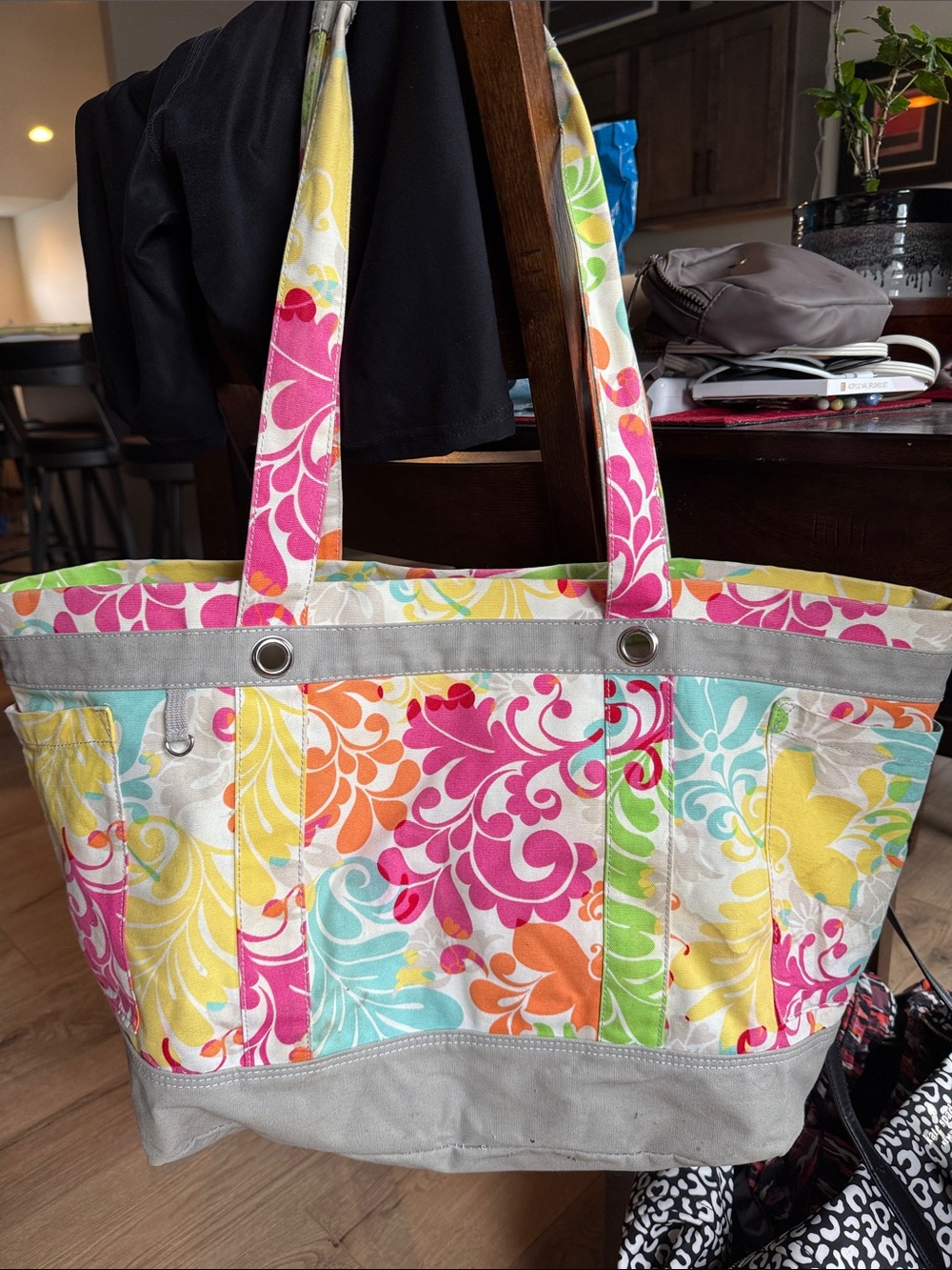 Multicolor Floral Tote Bag - Casual Everyday yaya beach pool thirty one 31